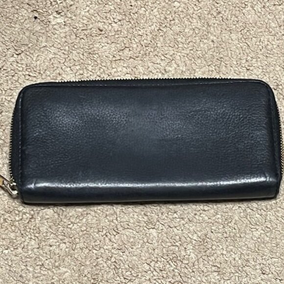 Michael Kors Genuine Black Leather Zip Around Clutch Wallet Bag 8.25"x4" - Picture 2 of 16
